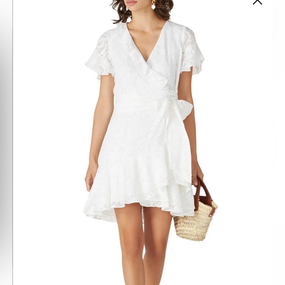 Tanya Taylor White Floral Bianka Silk Dress 6 RTR - Picture 1 of 14